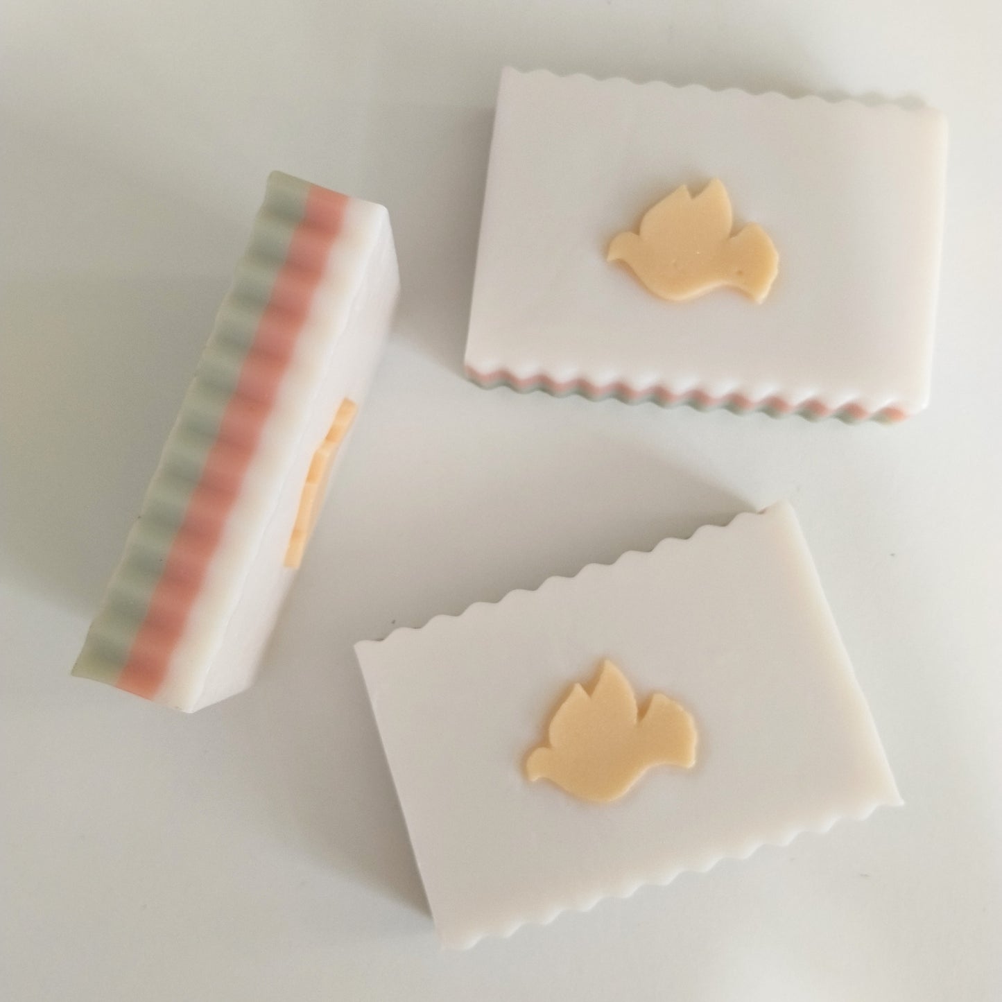 Noel • Christmas Tree Handmade Shea Butter & Oat Soap | refreshing minty scent, french green & red clay, rose clay