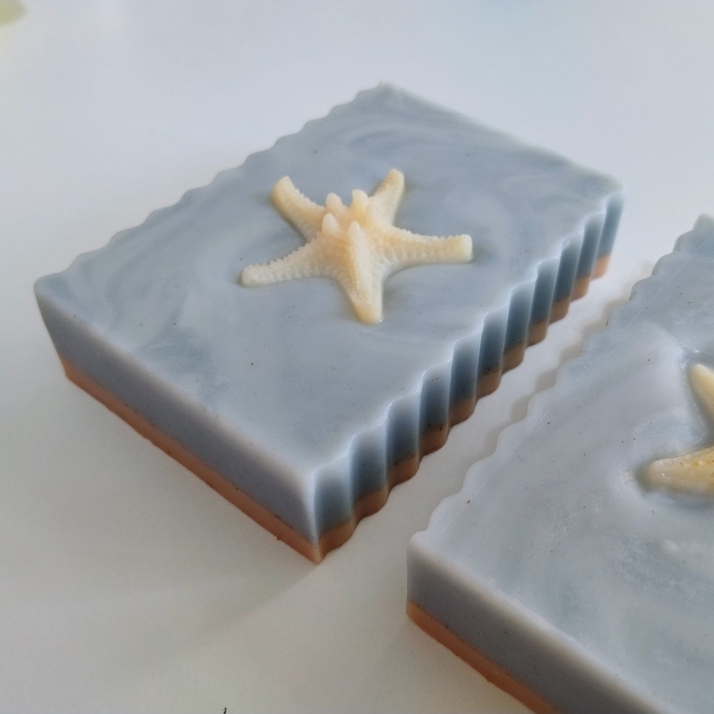 Beach Resort Face & Body Bar | citrus mint scent, french blue clay | Handmade Vegan Shea Butter & Oat Soap