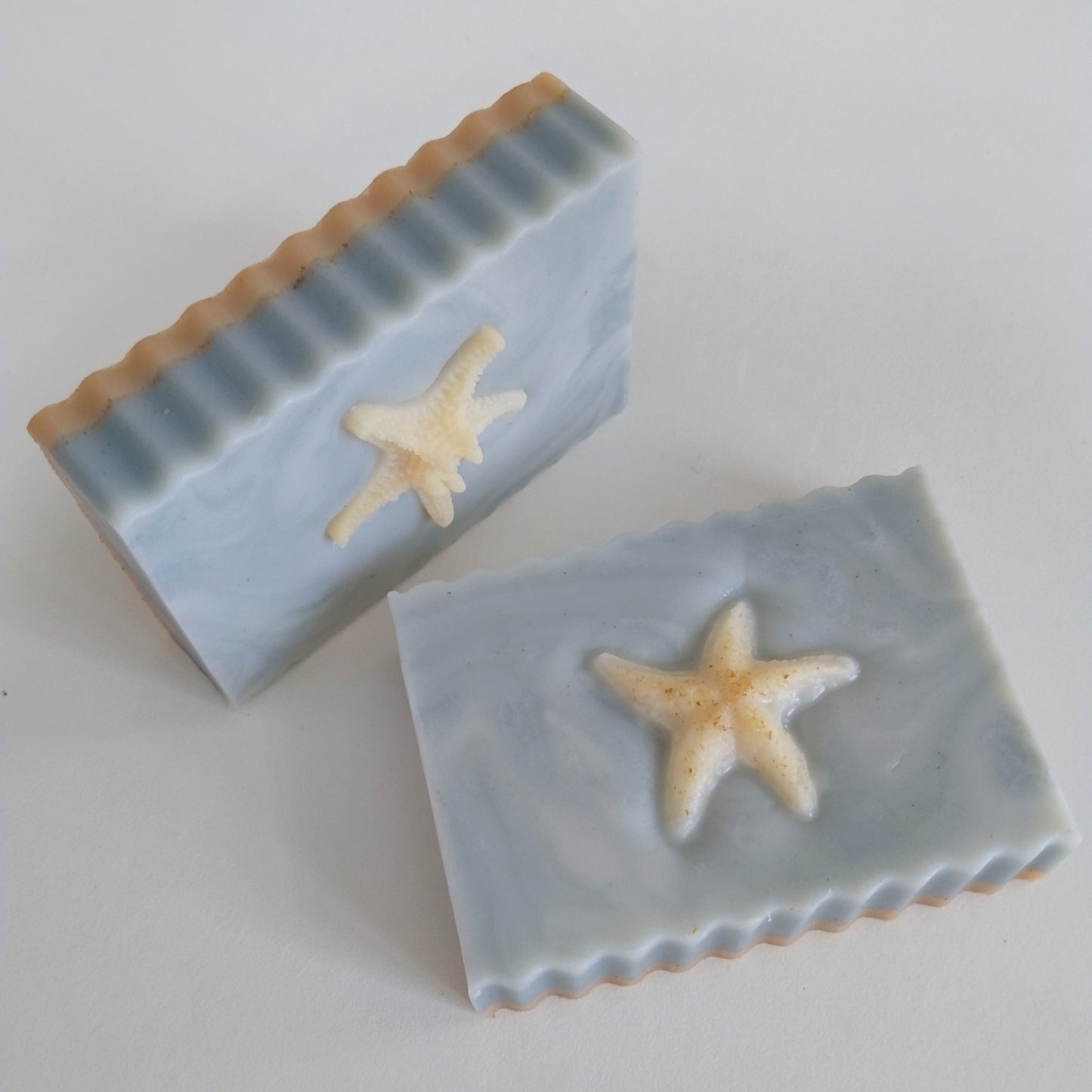 Beach Resort Face & Body Bar | citrus mint scent, french blue clay | Handmade Vegan Shea Butter & Oat Soap